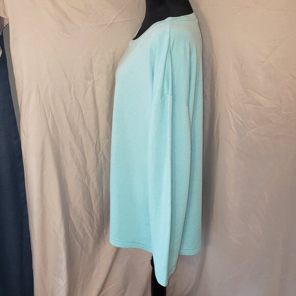 New Directions Intimates XL Light Blue Long Sleeve Top - Picture 2 of 4